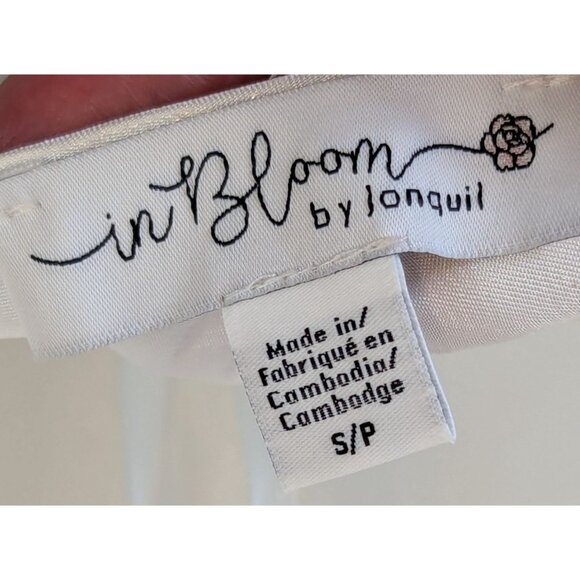 In Bloom by Jonquil sz S Hope Faux Feather Trim Satin Chemise Intimate Feminine - Picture 8 of 15